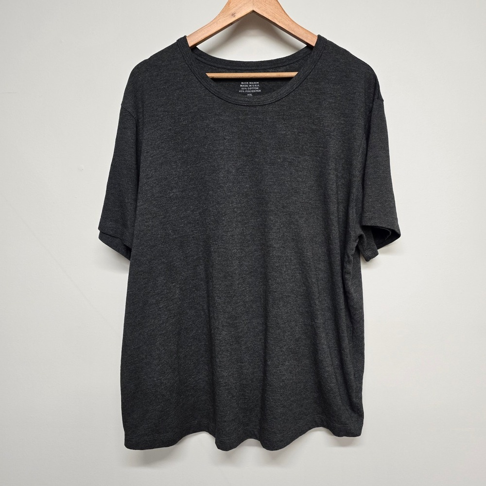 Buck Mason Crew Neck T-Shirt Mens XXL Charcoal Gray Cotton Blend USA Made Basic